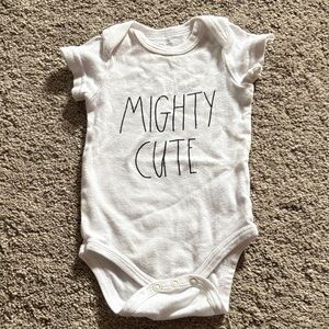 Rae Dunn White 'Mighty Cute' Bodysuit